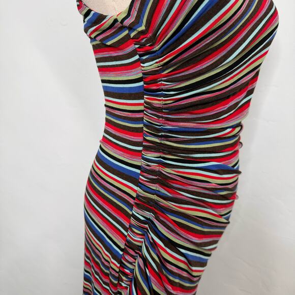 Bailey 44 Luca Maxi Dress Multicolor Striped Ruched Anthro Boho Preppy Size S - Picture 6 of 12